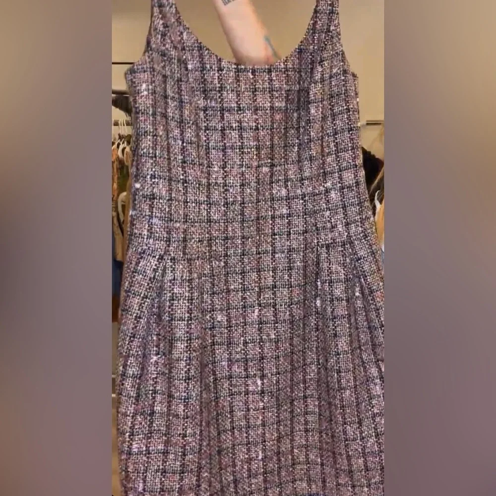 Carmen Marc Valvo Elegant Multicolor Tweed Dress - NWOT Size 14